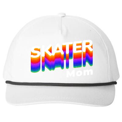 Retro Skateboarding Gamer Mom 80s Rainbow Style Skater Mom Gift Snapback Five-Panel Rope Hat