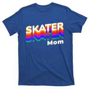 Retro Skateboarding Gamer Mom 80s Rainbow Style Skater Mom Gift T-Shirt