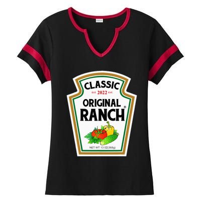 Ranch Sauce Green Salad Dressing Halloween Costume Matching Ladies Halftime Notch Neck Tee