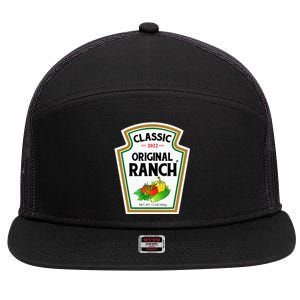 Ranch Sauce Green Salad Dressing Halloween Costume Matching 7 Panel Mesh Trucker Snapback Hat