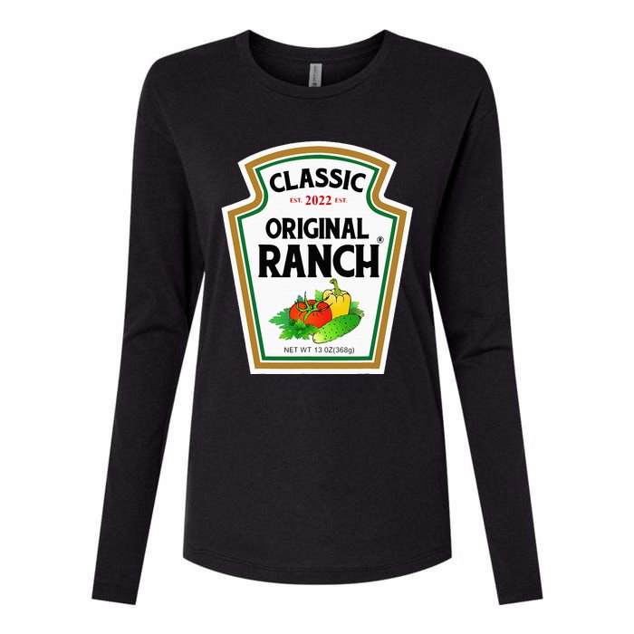 Ranch Sauce Green Salad Dressing Halloween Costume Matching Womens Cotton Relaxed Long Sleeve T-Shirt