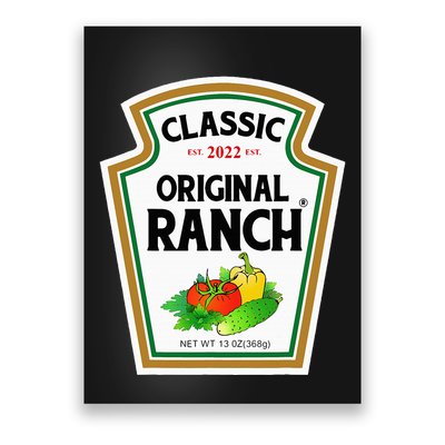 Ranch Sauce Green Salad Dressing Halloween Costume Matching Poster