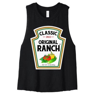 Ranch Sauce Green Salad Dressing Halloween Costume Matching Women's Racerback Cropped Tank