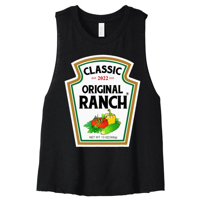 Ranch Sauce Green Salad Dressing Halloween Costume Matching Women's Racerback Cropped Tank