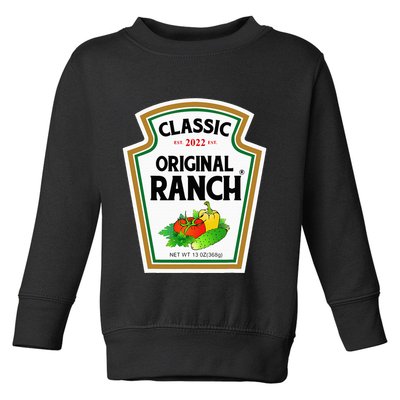 Ranch Sauce Green Salad Dressing Halloween Costume Matching Toddler Sweatshirt
