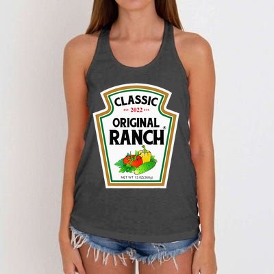 Ranch Sauce Green Salad Dressing Halloween Costume Matching Women's Knotted Racerback Tank