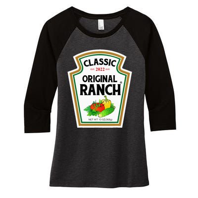 Ranch Sauce Green Salad Dressing Halloween Costume Matching Women's Tri-Blend 3/4-Sleeve Raglan Shirt