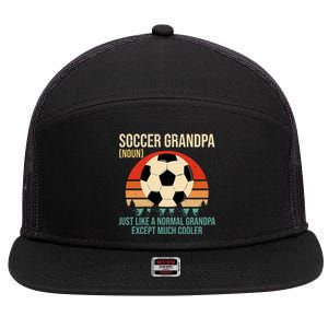 Retro Soccer Grandpa Definition Gift Soccer Player Grandpa Gift 7 Panel Mesh Trucker Snapback Hat