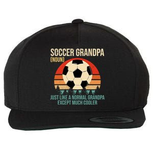 Retro Soccer Grandpa Definition Gift Soccer Player Grandpa Gift Wool Snapback Cap