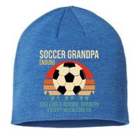 Retro Soccer Grandpa Definition Gift Soccer Player Grandpa Gift Sustainable Beanie