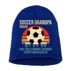 Retro Soccer Grandpa Definition Gift Soccer Player Grandpa Gift Short Acrylic Beanie