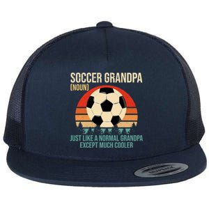 Retro Soccer Grandpa Definition Gift Soccer Player Grandpa Gift Flat Bill Trucker Hat