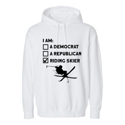 Riding Skier Gift Skiing Winter Sports Ski Mountains Skiing Gift Garment-Dyed Fleece Hoodie