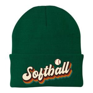 Retro Softball Graphic Softball Knit Cap Winter Beanie