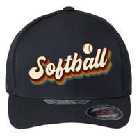 Retro Softball Graphic Softball Flexfit Unipanel Trucker Cap