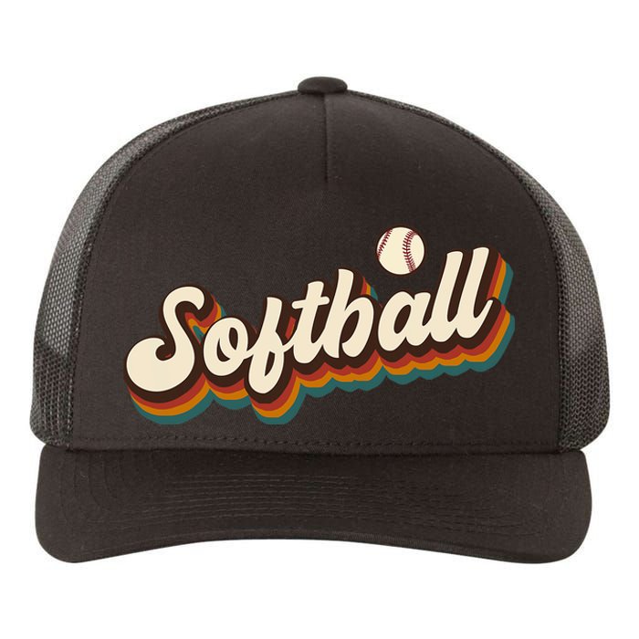 Retro Softball Graphic Softball Yupoong Adult 5-Panel Trucker Hat