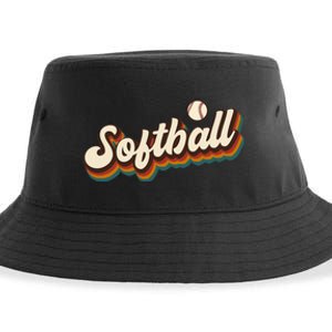 Retro Softball Graphic Softball Sustainable Bucket Hat