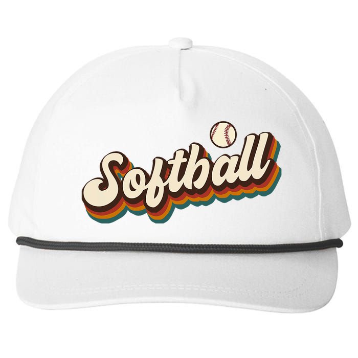 Retro Softball Graphic Softball Snapback Five-Panel Rope Hat