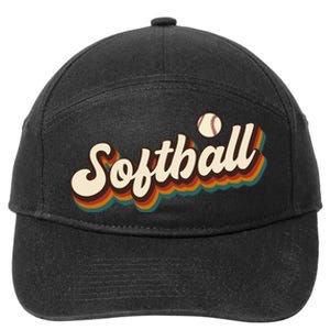 Retro Softball Graphic Softball 7-Panel Snapback Hat