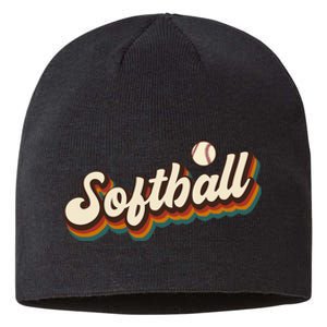 Retro Softball Graphic Softball Sustainable Beanie