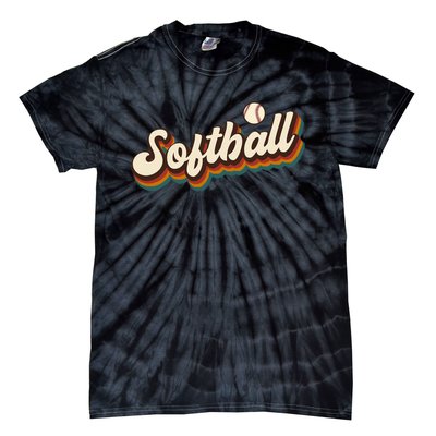 Retro Softball Graphic Softball Tie-Dye T-Shirt