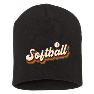 Retro Softball Graphic Softball Short Acrylic Beanie