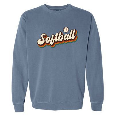 Retro Softball Graphic Softball Garment-Dyed Sweatshirt