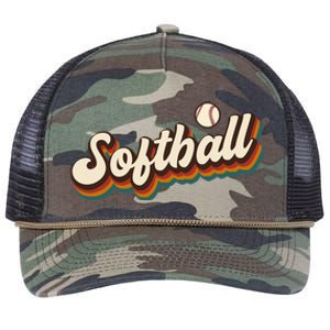 Retro Softball Graphic Softball Retro Rope Trucker Hat Cap