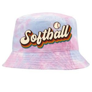 Retro Softball Graphic Softball Tie-Dyed Bucket Hat