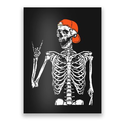 Rocker Skeleton Hand Rock On Costume Funny Halloween Gifts Poster