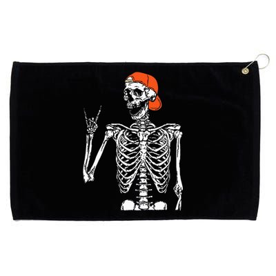 Rocker Skeleton Hand Rock On Costume Funny Halloween Gifts Grommeted Golf Towel