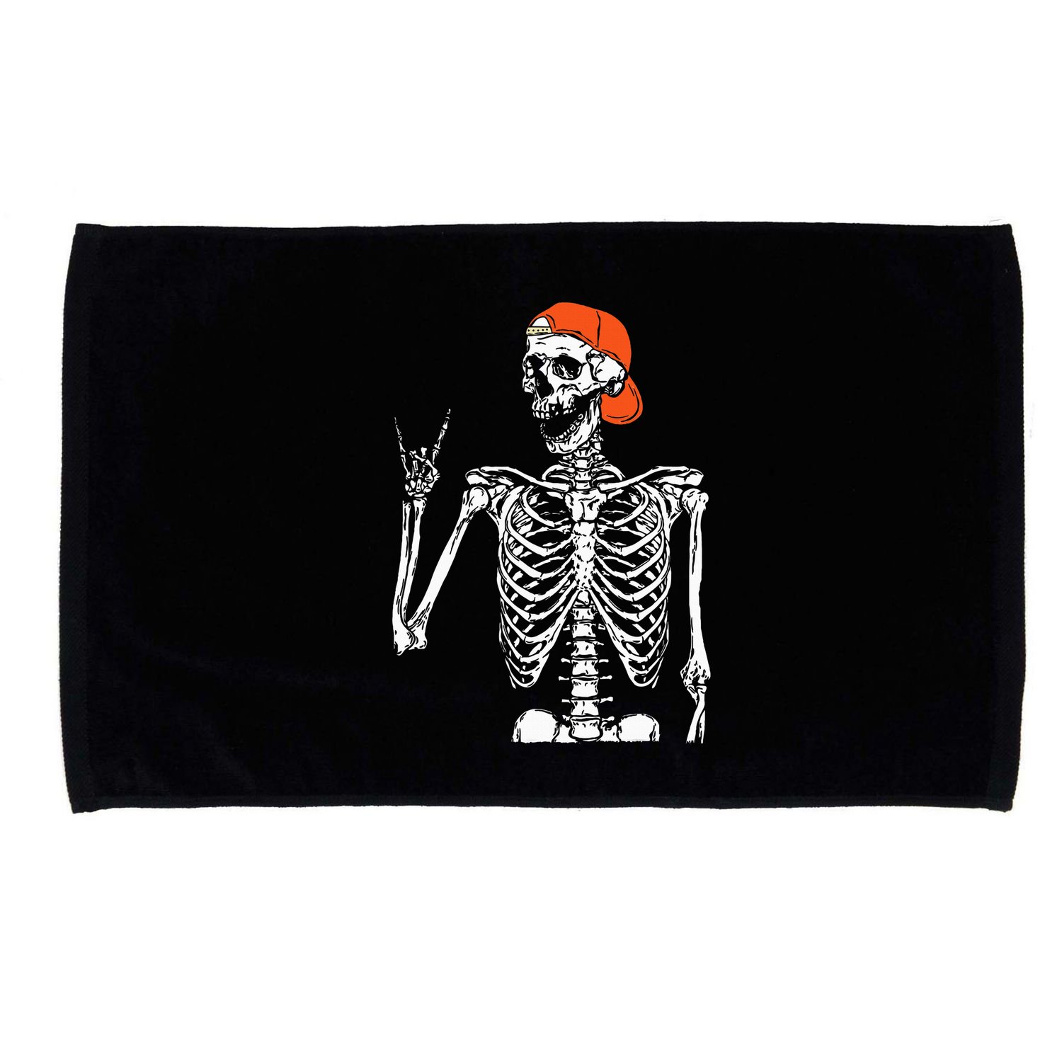 Rocker Skeleton Hand Rock On Costume Funny Halloween Gifts Microfiber Hand Towel