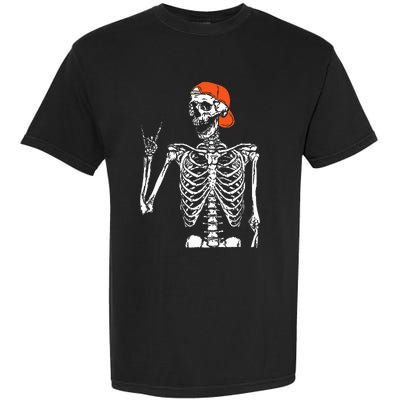 Rocker Skeleton Hand Rock On Costume Funny Halloween Gifts Garment-Dyed Heavyweight T-Shirt