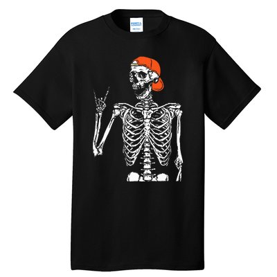 Rocker Skeleton Hand Rock On Costume Funny Halloween Gifts Tall T-Shirt