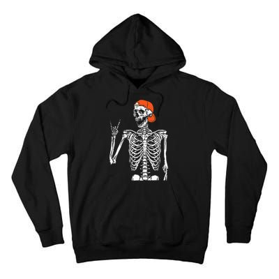 Rocker Skeleton Hand Rock On Costume Funny Halloween Gifts Tall Hoodie