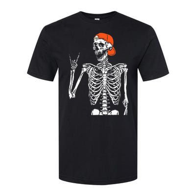 Rocker Skeleton Hand Rock On Costume Funny Halloween Gifts Softstyle CVC T-Shirt