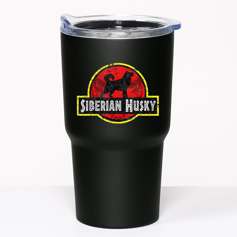 Retro Siberian Husky Dad Vintage Dog Father Pet Dog Papa Tumbler