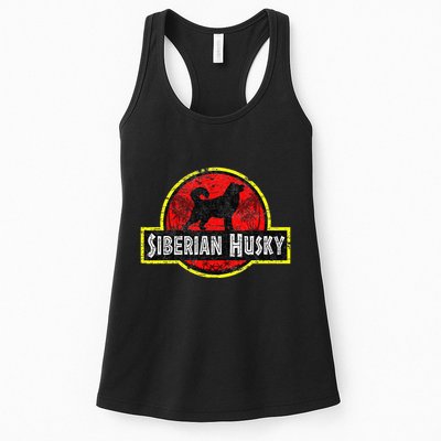 Retro Siberian Husky Dad Vintage Dog Father Pet Dog Papa Womens Tank Top