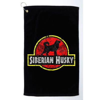 Retro Siberian Husky Dad Vintage Dog Father Pet Dog Papa Golf Towel