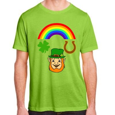 Rainbow Shamrock Horse Shoe Leprechaun St Patricks Gift Adult ChromaSoft Performance T-Shirt