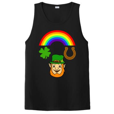 Rainbow Shamrock Horse Shoe Leprechaun St Patricks Gift PosiCharge Competitor Tank