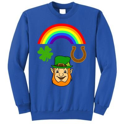 Rainbow Shamrock Horse Shoe Leprechaun St Patricks Gift Sweatshirt