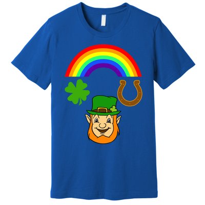 Rainbow Shamrock Horse Shoe Leprechaun St Patricks Gift Premium T-Shirt