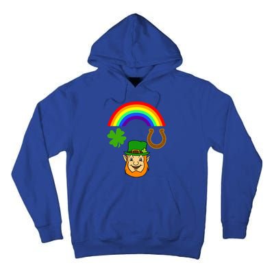 Rainbow Shamrock Horse Shoe Leprechaun St Patricks Gift Tall Hoodie