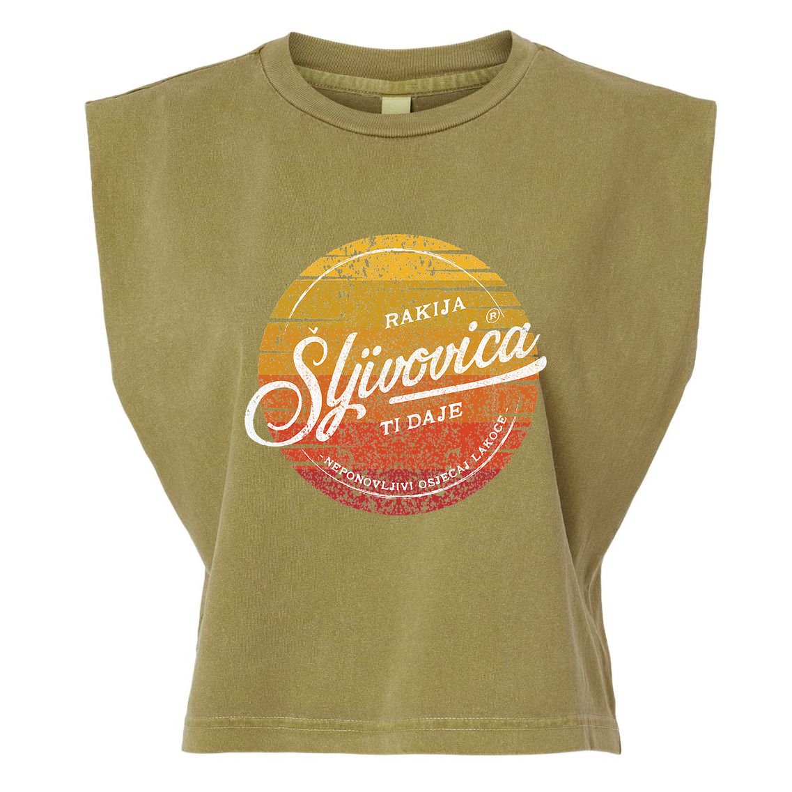 Rakija Sljivovica Hrvatska Bosna Srbija Balkans Garment-Dyed Women's Muscle Tee