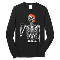 Rocker Skeleton Hand Rock On Costume Funny Halloween Gifts Long Sleeve Shirt