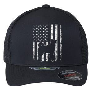 Retro Siberian Husky American Flag Dog Dad Dog Mom Flexfit Unipanel Trucker Cap