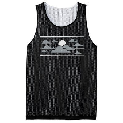 Retro Stormy Halloween Moon Mesh Reversible Basketball Jersey Tank