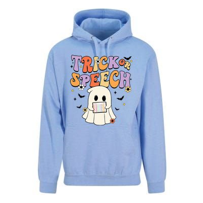 Retro SLP Halloween Cute Ghost Trick Or Speech Spooky Season  Unisex Surf Hoodie