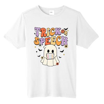 Retro SLP Halloween Cute Ghost Trick Or Speech Spooky Season  Tall Fusion ChromaSoft Performance T-Shirt